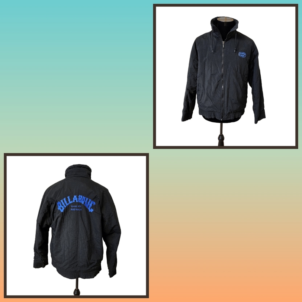 80's Billabong SUPER RARE - 100% Nylon Surf Jacket with Hideaway Hoodie - Size M